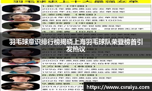 羽毛球意识排行榜揭晓上海羽毛球队荣登榜首引发热议